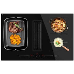 Cecotec - Plaque induction avec 2 foyers et hotte aspirante intégrée Bolero Squad ih 4800 TotalFlex80. Plaque de cuisson electrique, 7400W, 15