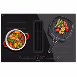 Bolero Squad IH 4800 FullFlex80 Plaque à induction avec 2 foyers FullFlex et hotte aspirante intégrée, puissance maximale de  ...