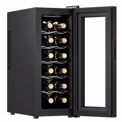 Cecotec 1250 Refroidisseur de vin thermoélectrique Pose libre Noir 12 bouteille(s)