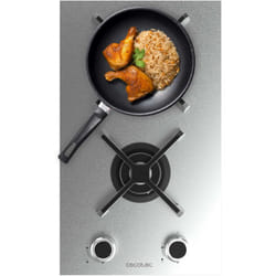 Cecotec - 2 Ring Gas Hob Hobad Bolero Squad g 2400S Inox. 5.2kW, acier inoxydable, grilles en fonte, brûleur wok à triple couronne, allumage