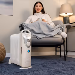 Idéal pour les petites pièces. Radiateur bain d’huile avec 9 éléments de 100 x 330 mm, idéal pour les petites pièces et les s ...