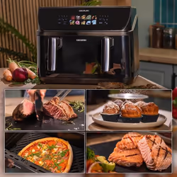 Cecotec Cecofry&Grill Duoheat 10000 Friteuse à air chaud Double 10L 2800W Noir - Vue supplémentaire 8