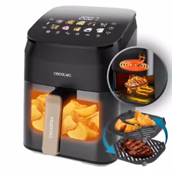 Friteuse à air, grill et plaque chauffante Conception 3-en-1 qui vous permet de cuisiner des viandes avec la pointe parfaite, ...