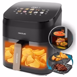 Friteuse à air, grill et plaque chauffante Conception 3-en-1 qui vous permet de cuisiner des viandes avec la pointe parfaite, ...