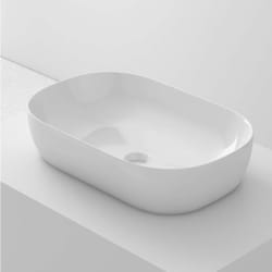 Poalgi - Lavabo à poser ovalo céramique 60x14,5x39 cm blanc