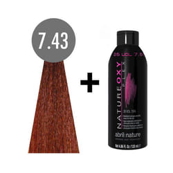abril et nature Naturecolor Plex #7.43 120 ml. Golden Intense Copper Blonde + natureoxy plex 25 vol. 120ml.