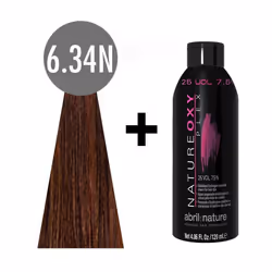 abril et nature Naturecolor Plex #6.34N 120ml. Golden Dark Blonde Copper + natureoxy plex 25 vol. 120ml., Marron, 6.34N, Femm ...