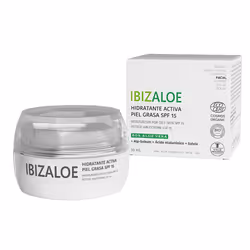 Ibizaloe HYDRATANT ACTIF PEAUX GRASSES SPF15 50ml, Crème de jour, Femmes, Peau grasse, Visage, Hydratant, Protection, Apaisan ...
