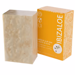 Ibizaloe SAVON BIO ALOE VERA + HUILE D'OLIVE 100 g, Corps, Savon en pain, Hydratant, Apaisant, Jaune, Rectangulaire, Huile de ...