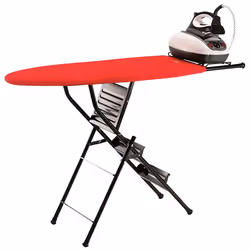 JATA 848S, Planche à repasser Full-size, Coton, Fer à repasser à sec ou à vapeur, Noir, Rouge, Monochromatique, Pas de motif