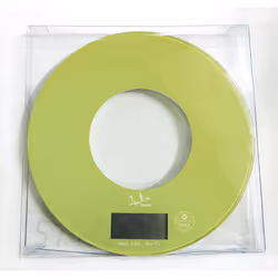 JATA 722P, Balance de ménage électronique, 5 kg, 1 g, Vert, Transparent, Verre trempé, Verre