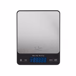 JATA Mod. 773, Balance de ménage électronique, 3 kg, 0,1 g, Noir, Argent, Comptoir, Rectangle