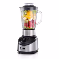 TM Electron TMPBA012, Mélangeur de table, 1,5 L, Fonction d'impulsion, 500 W, Noir, Acier inoxydable, Transparent