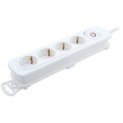 Tm Electron - tmuad204wh – Multiprise 4 Prises avec Interrupteur, Blanc
