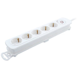 TM Electron – Multiprise 5 Prises avec Interrupteur, Blanc