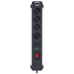 Tm Electron - Electron TMUAD404 multiprise 4 prises avec interrupteur, parasurtenseur et finition aluminium.