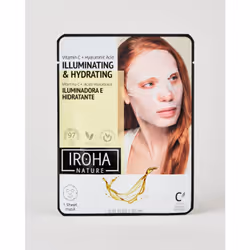 Iroha Nature Illuminateur Masque Tissu - Vitamine C, Masque d'éclat, Femmes, Tous types de peau, Anti-âge, Eclaircissant, Éla ...
