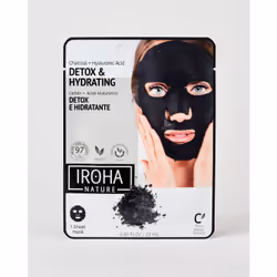 Iroha Nature Charbon Detox Masque Visage, Masque de nettoyage, Unisexe, Peau mixte, Peau grasse, Nettoyant, Feuilles, 20 ml