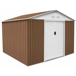 Gardiun - Abri de Jardin en Métal Bristol 7,74 m² 241x321x205 cm Ext. Acier Galvanisé Marron