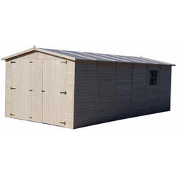 Garage Voiture en Bois Gardiun Mikhail II - 20 m² Extérieur 616x324x192/222 cm