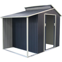 Abri de Jardin en Métal Gardiun Marlow avec Porche Latéral 6,85 m² 193x355x237 cm Ext. Acier Galvanisé Gris