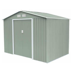 Abri de jardin en métal Gardiun Leeds - Vert clair - 5,30 m² extérieur - 277x191x202 cm - Acier galvanisé