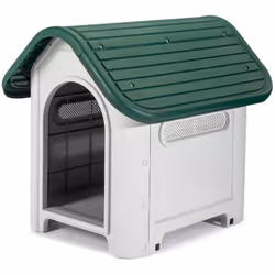 Niche en résine très solide pour les chiens ou les petits animaux de compagnie . Comprend une grille latérale pour une meille ...