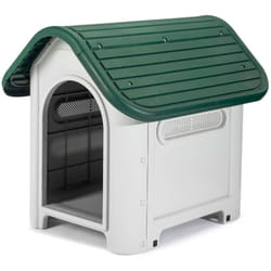 Niche pour Chien Petit Gardiun Kira 75x59x66 cm Fabriquée en Résine Couleur Beige/Vert