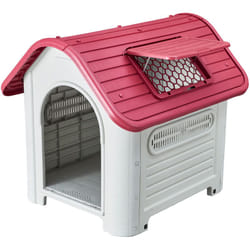 Gardiun - Niche pour Chien Moyen Dakota 87x72x75 cm Fabriquée en Résine Couleur Beige/Rouge