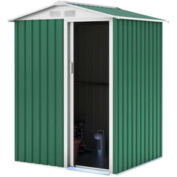 Abri de Jardin Métallique Gardiun Milton 2 m² 130x155x186 cm Porte Coulissante Vert