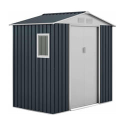 Abri de Jardin en Métal Gardiun Darwen 2,71 m² 127x213x205 cm Ext. Acier Galvanisé Gris Anthracite