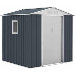 Gardiun - Abri de Jardin en Métal Darlington 4,07 m² 191x213x205 cm Ext. Acier Galvanisé Gris Anthracite