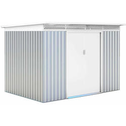 Gardiun - Abri de Jardin en Métal London 5,71 m² 206x277x187 cm Ext. Acier Galvanisé Argent/Blanc