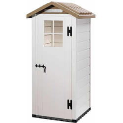 Abri de Jardin en Résine Gardiun Tuscany Evo 80 1 m² 97x97x203 cm Blanc/Beige