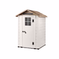Abri de Jardin en Résine - GARDIUN - Tuscany Evo 120 - Blanc/Beige - 137x144x214 cm
