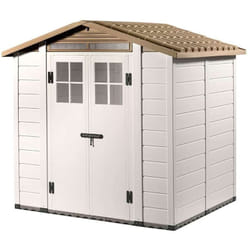 Gardiun - Abri de Jardin en Résine Tuscany Evo 200 4 m² 181x220x216 cm Blanc/Beige