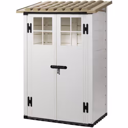 L' Abri en Résine Tuscany Evo 100 Cabane 2 portes se caractérise par son design original et attrayant bicolore et compact. Il ...