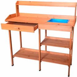 Table de Préparation Jardinage Gardiun Kalvin 44x116x125 cm Bois Naturel