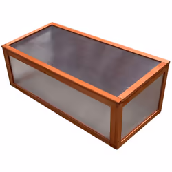 Serre en bois et polycarbonate à 1 pan . C'est la solution idéale pour protéger les légumes , les plantes et les fleurs des i ...