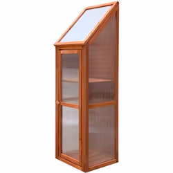 Serre de jardin en bois et polycarbonate à 1 pan vertical . C'est la solution idéale pour protéger les légumes , les plantes  ...