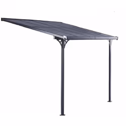 Pergola en aluminium avec traitement couleur anthracite pour protéger les portes et fenêtres de la pluie. Vous pouvez utilise ...