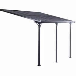 Pergola en aluminium avec traitement couleur anthracite pour protéger les portes et fenêtres de la pluie. Vous pouvez utilise ...