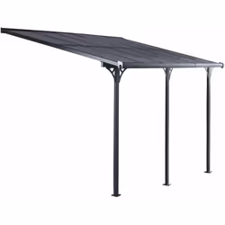 Pergola en aluminium avec traitement couleur anthracite pour protéger les portes et fenêtres de la pluie. Vous pouvez utilise ...