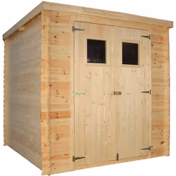 Abri à rainure et languette en bois avec revêtement monopente Sergei . Avec 4,16 m² et des mesures extérieures de 204x240x189 ...