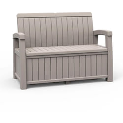 Banc Coffre en Résine pour Jardin Gardiun Vita Light Gray 124x66x90 cm 230 l