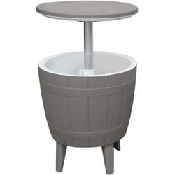 Glacière Table d'Appoint de Jardin en Résine Beige Gardiun Cosmopolitan 37 l 48,5x48,5x57/82cm 3 en 1 Table/Glacière/Chaise Gris