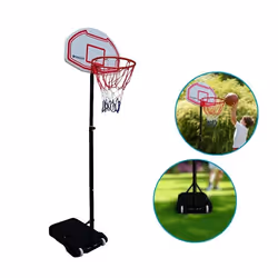 Panier de Basket Mobile - DEVESSPORT - Réglable 165-210m - Ballon Inclus - Idéal Jardin - Stable avec Roues