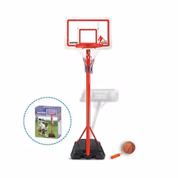 DEVESSPORT Kit Panier Basket Enfant Réglable  149 – 195 cm sur Pied avec Roulettes + Ballon & Pompe