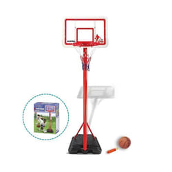 DEVESSPORT Kit Panier Basket Enfant Réglable  149 – 195 cm sur Pied avec Roulettes + Ballon & Pompe