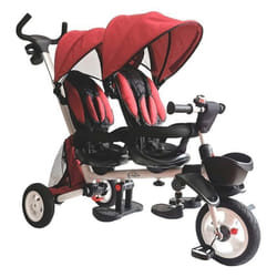 Tricycle 2 places - QPLAY - G-melar Rouge - Mixte - 6 à 24 mois - 50 kg